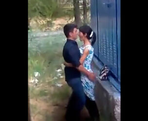 Teenager duo from Spain having lovemaking in public park